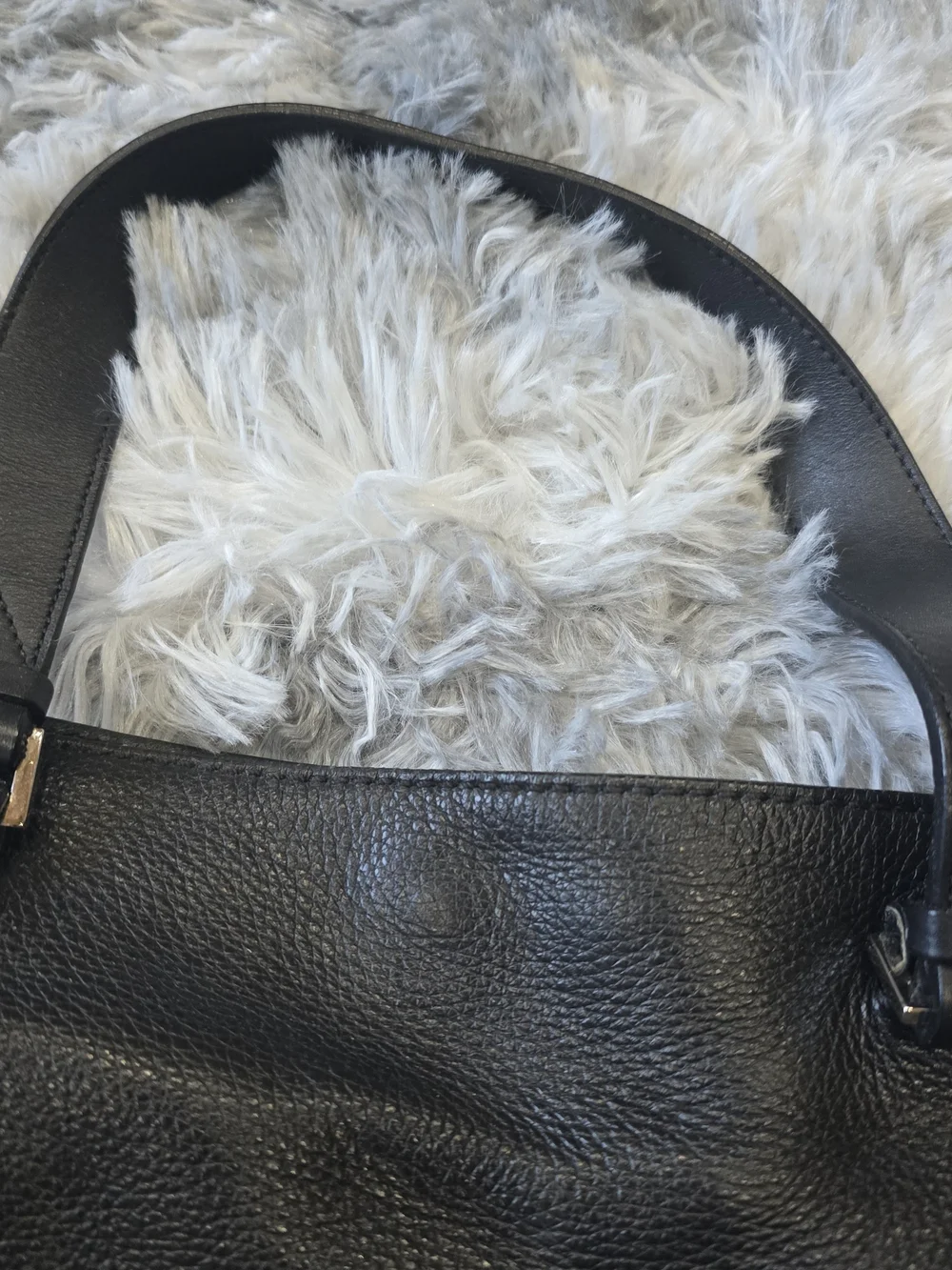 Vince Black Leather Shoulder Tote with Adjustable Strap